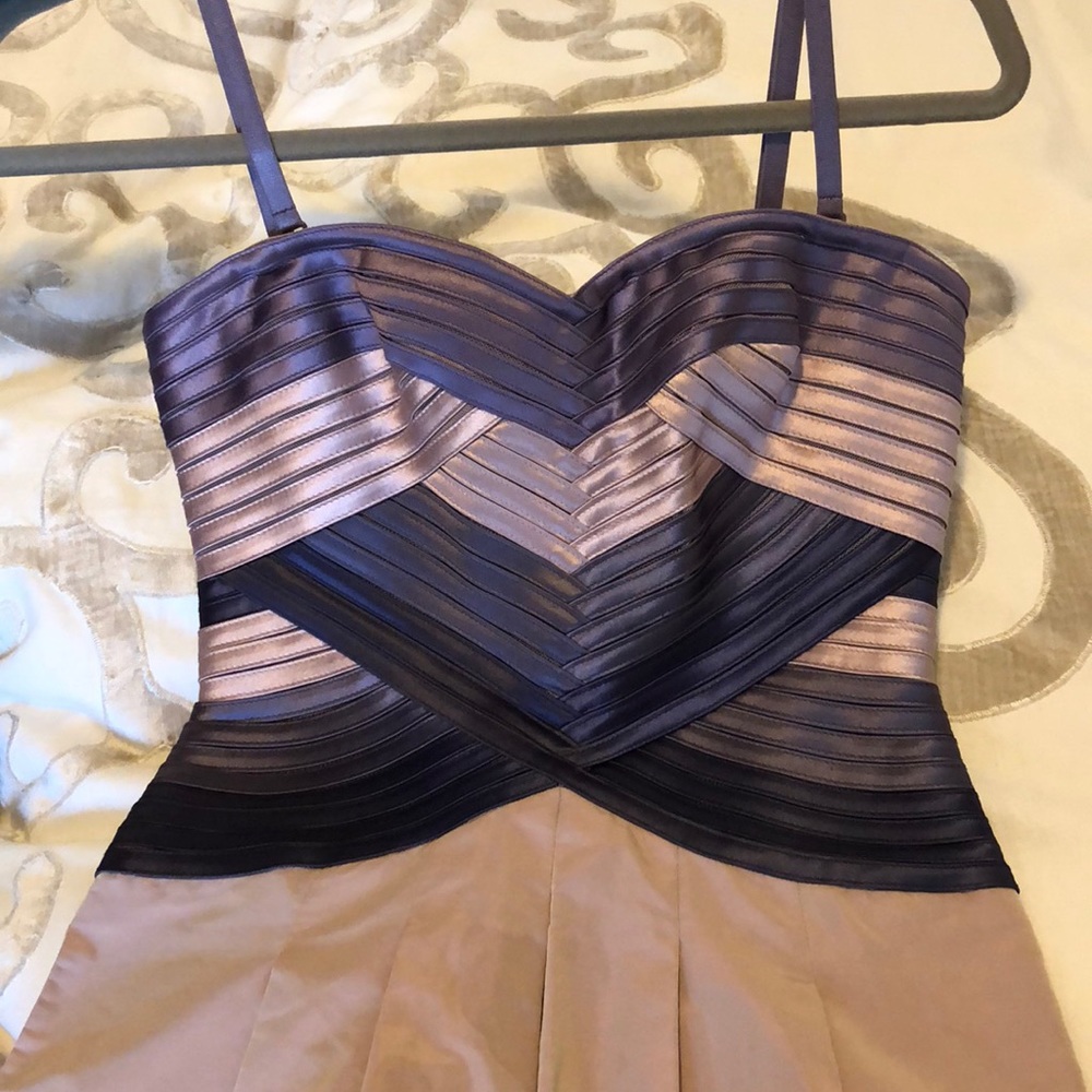 BCBG Max Azaria. “Hana” Mauve Corset Pocket Dress
